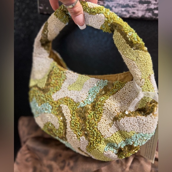 💚Made In India Viral Handcrafted Geometric pattern Beaded sequins Bag 💚NWT - Picture 10 of 14